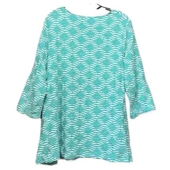 Kim Rogers Women's 1X Geometric Knit Pullover Top 3/4 Sleeve Multicolor Blouse - Picture 1 of 4
